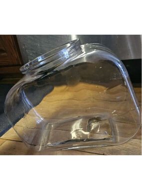 Vtg PLANTERS PEANUTS Candy Store Countertop Embossed Glass Jar NO LID Clipper